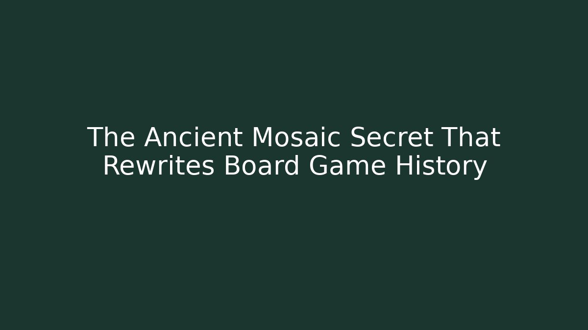 The Ancient Mosaic Secret That Rewrites Board Game History