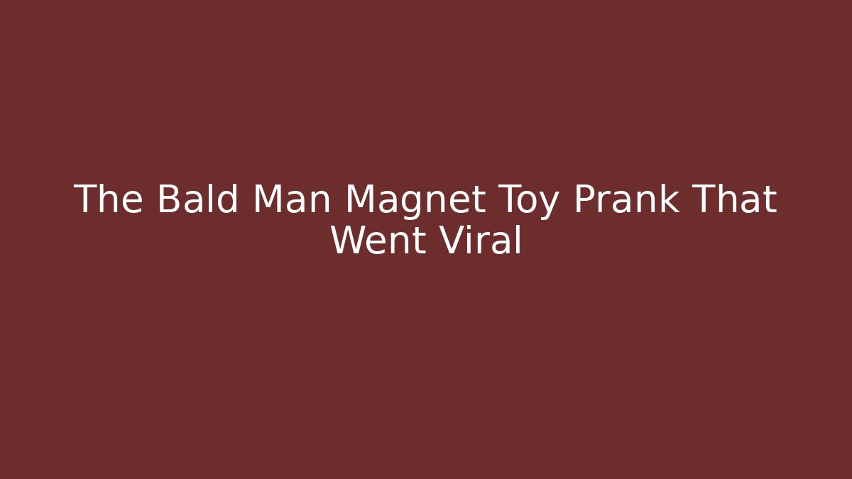 The Bald Man Magnet Toy Prank That Went Viral