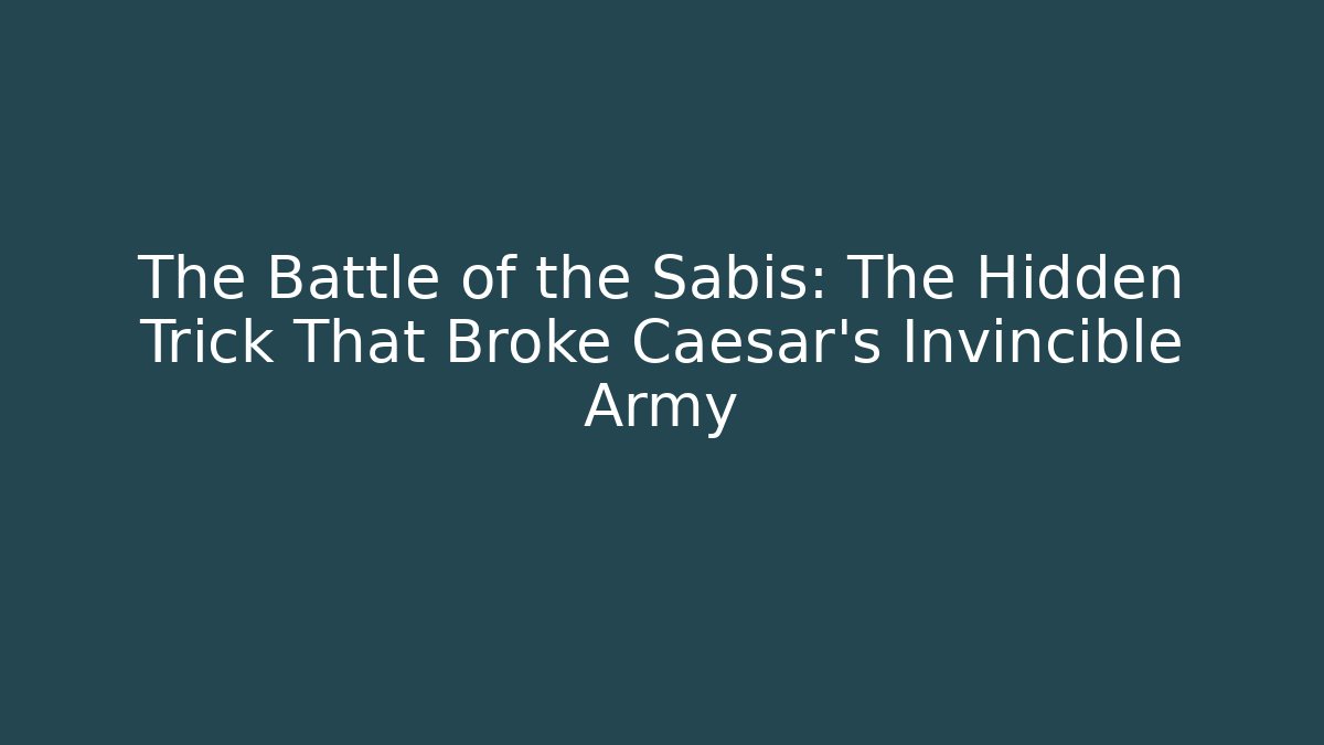 The Battle of the Sabis: The Hidden Trick That Broke Caesar’s Invincible Army