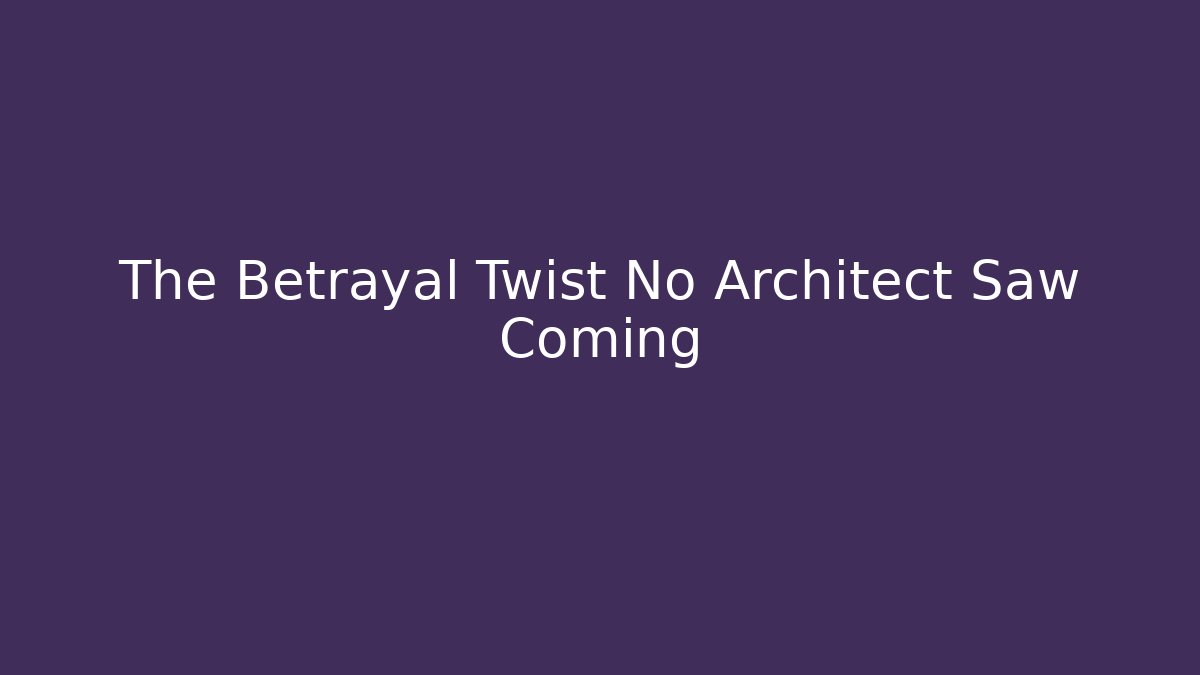 The Betrayal Twist No Architect Saw Coming