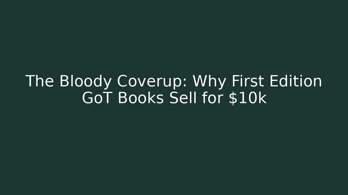 The Bloody Coverup: Why First Edition GoT Books Sell for $10k