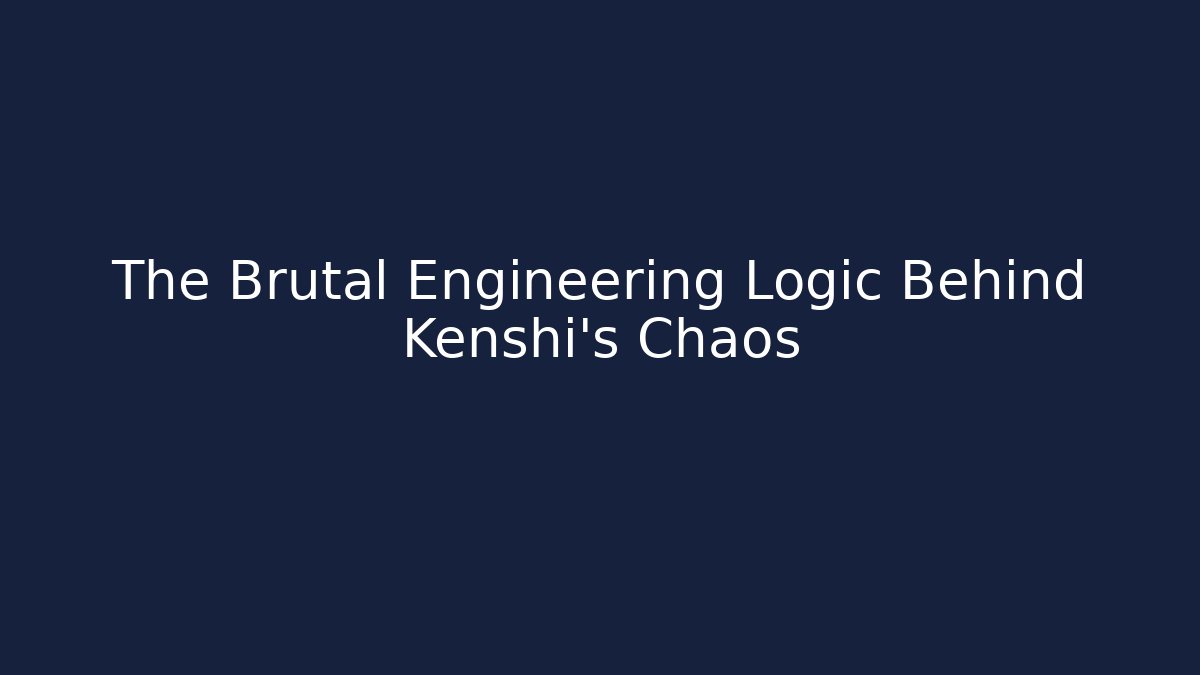 The Brutal Engineering Logic Behind Kenshi's Chaos