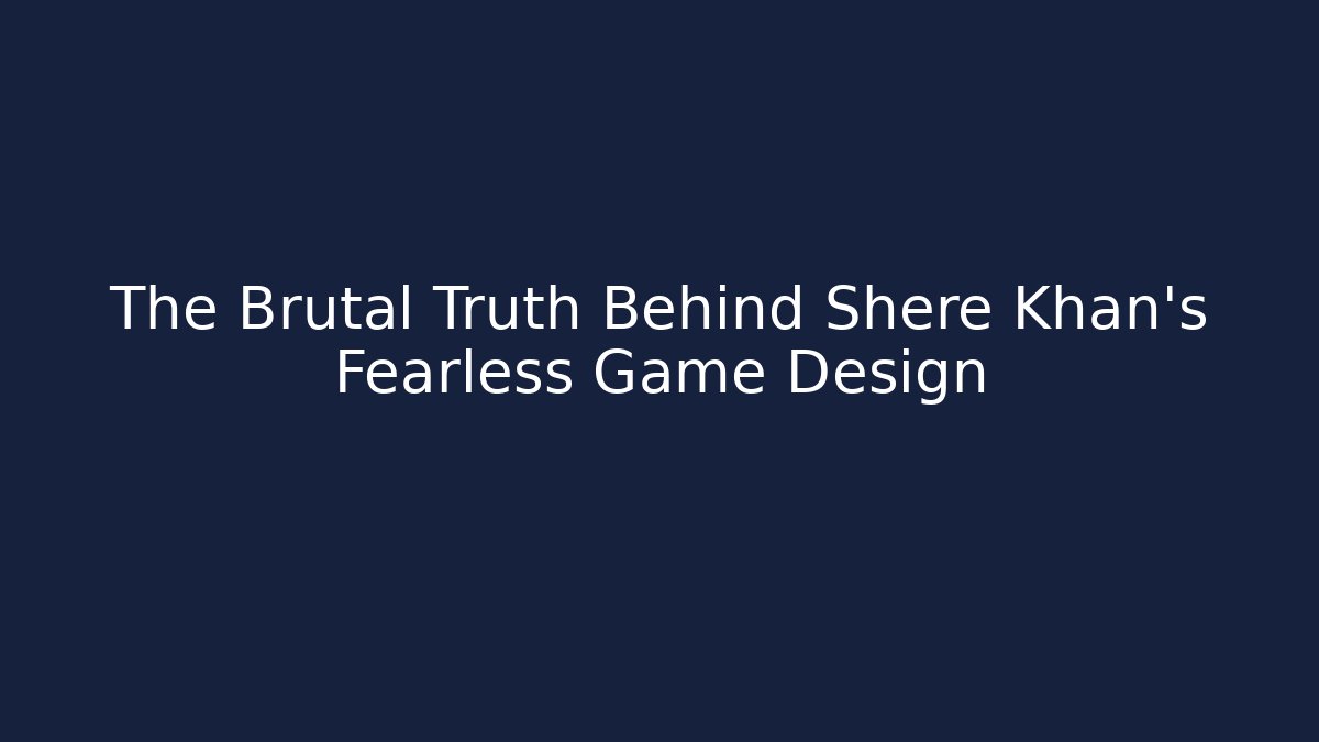 The Brutal Truth Behind Shere Khan's Fearless Game Design