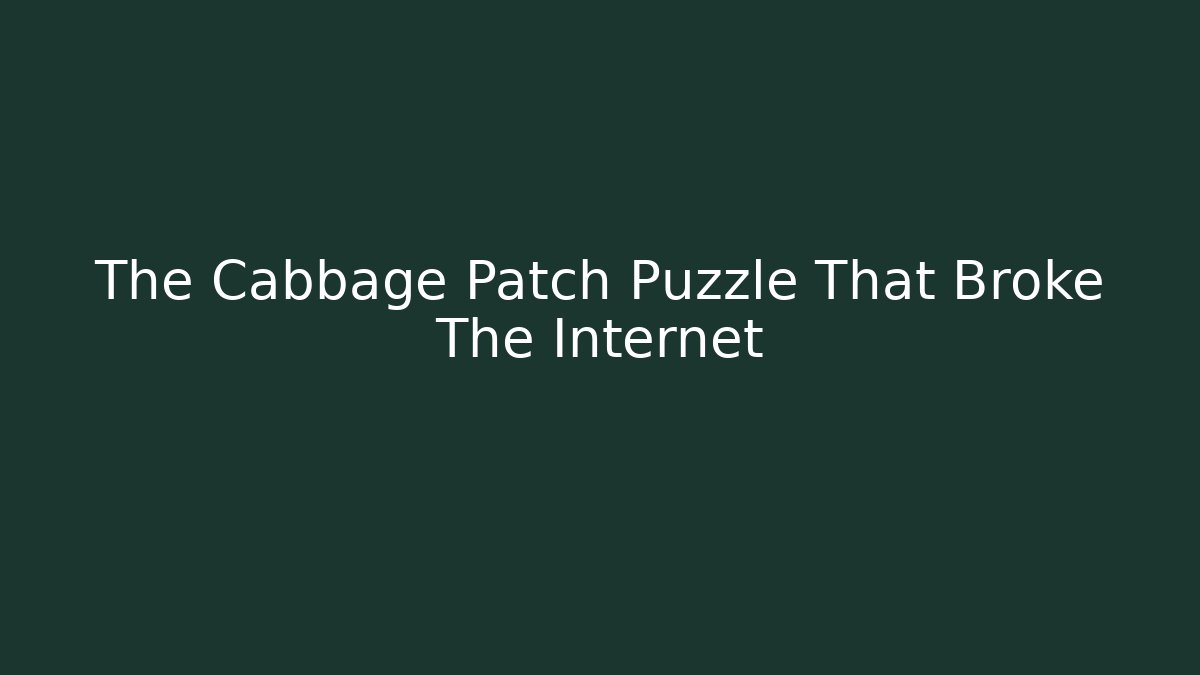 The Cabbage Patch Puzzle That Broke The Internet
