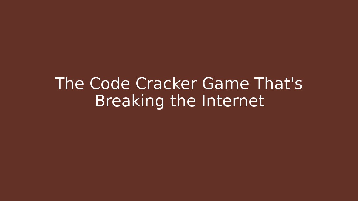 The Code Cracker Game That's Breaking the Internet