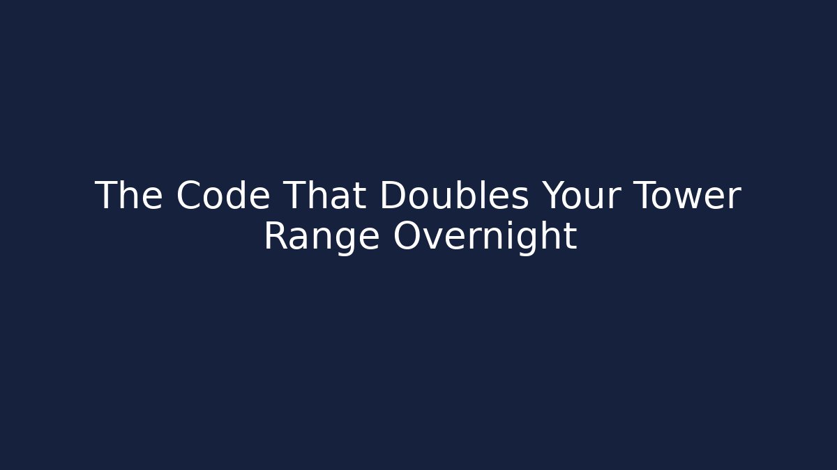 The Code That Doubles Your Tower Range Overnight