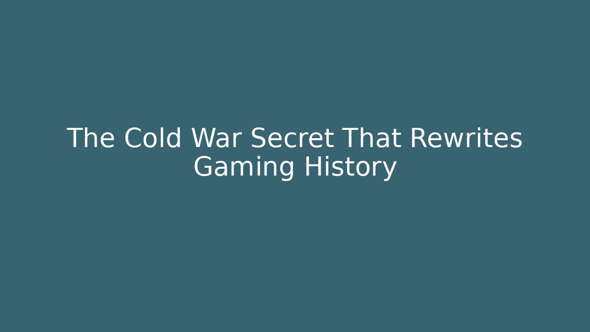 The Cold War Secret That Rewrites Gaming History