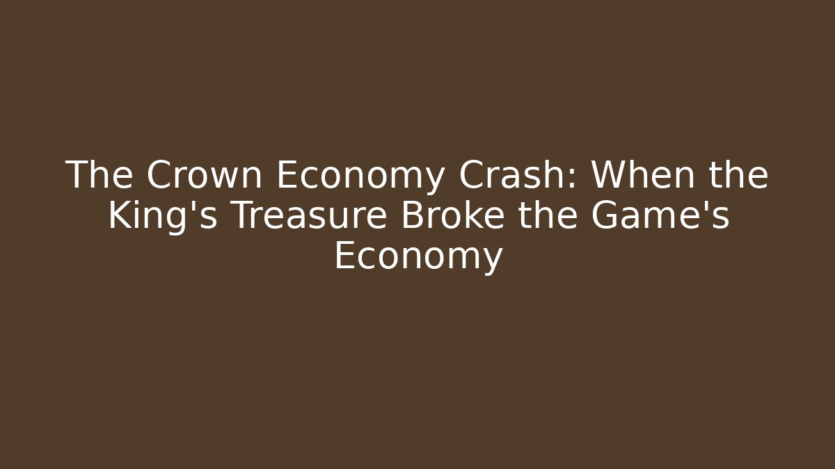 The Crown Economy Crash: When the King’s Treasure Broke the Game’s Economy