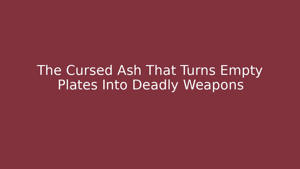 The Cursed Ash That Turns Empty Plates Into Deadly Weapons