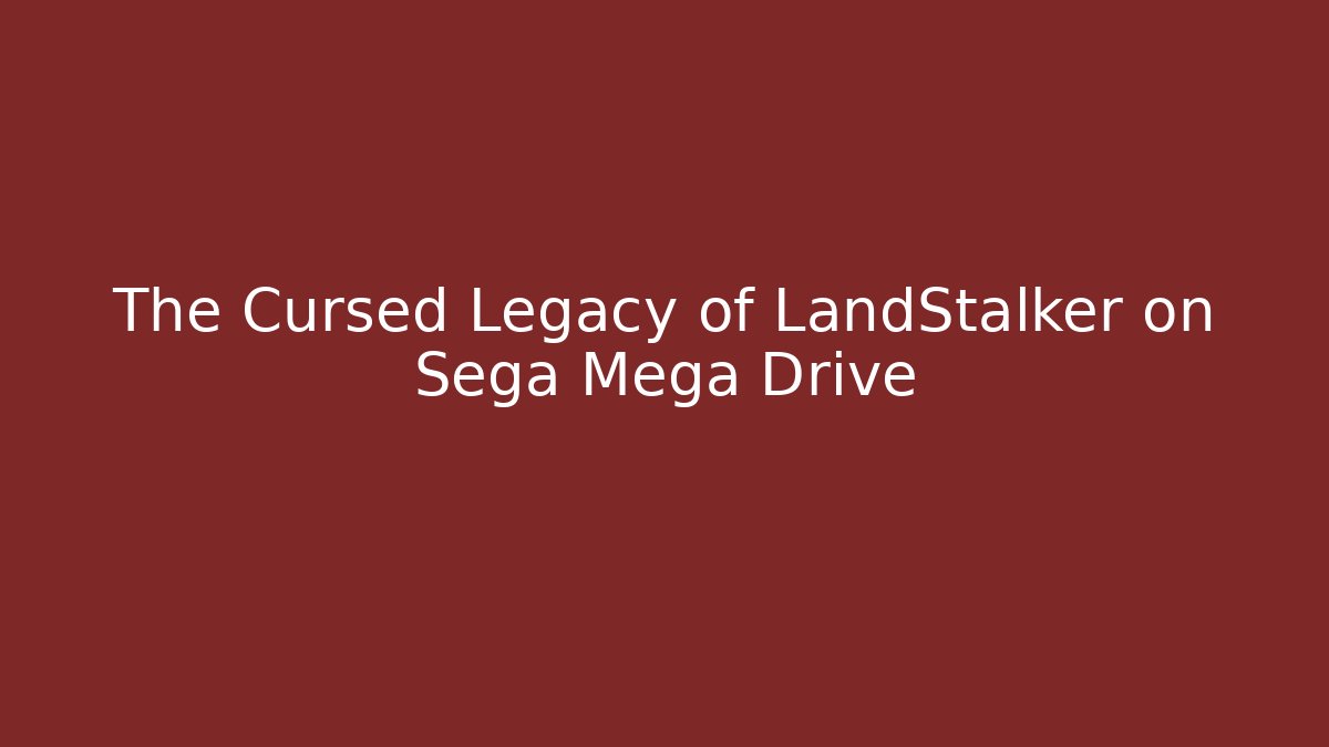 The Cursed Legacy of LandStalker on Sega Mega Drive