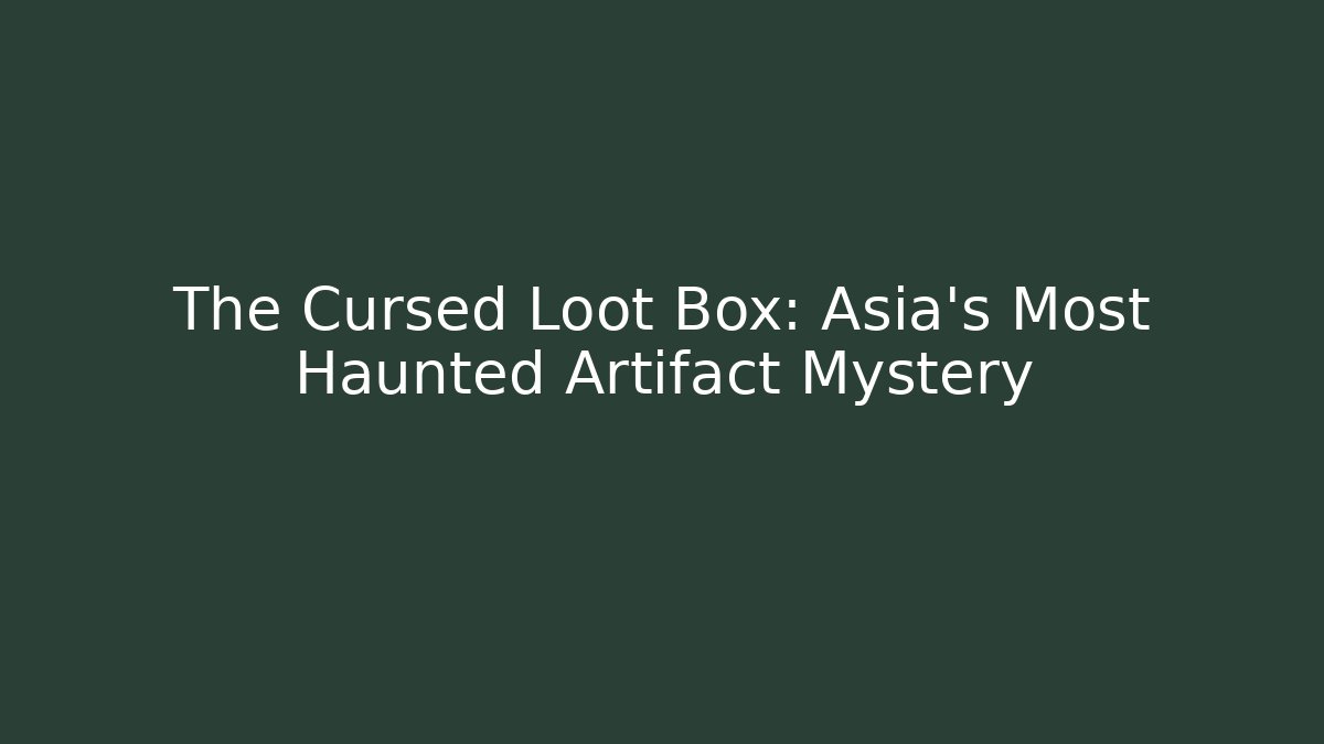 The Cursed Loot Box: Asia's Most Haunted Artifact Mystery