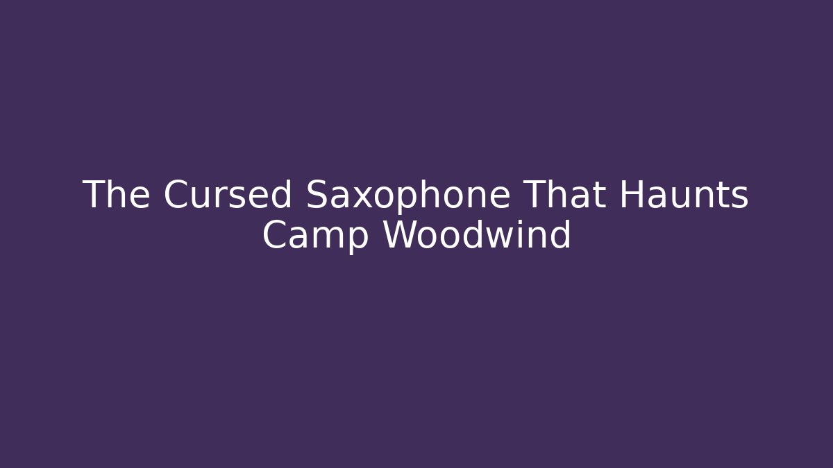 The Cursed Saxophone That Haunts Camp Woodwind