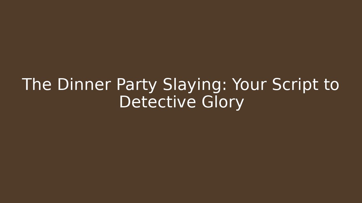 The Dinner Party Slaying: Your Script to Detective Glory