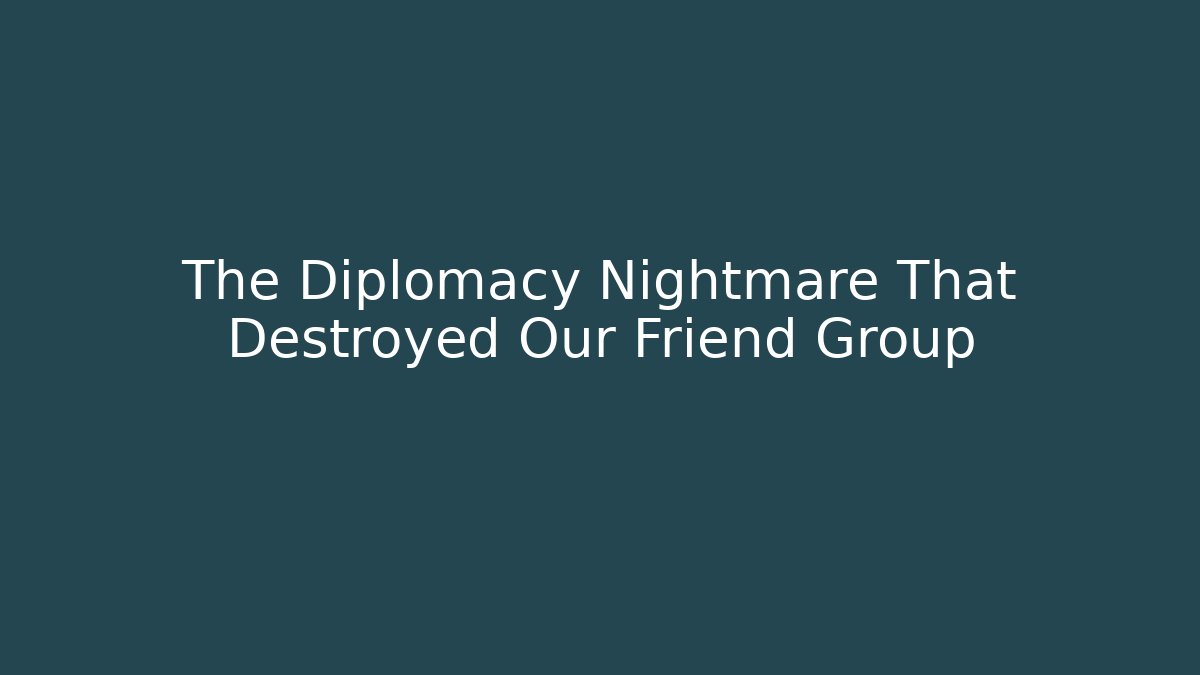 The Diplomacy Nightmare That Destroyed Our Friend Group