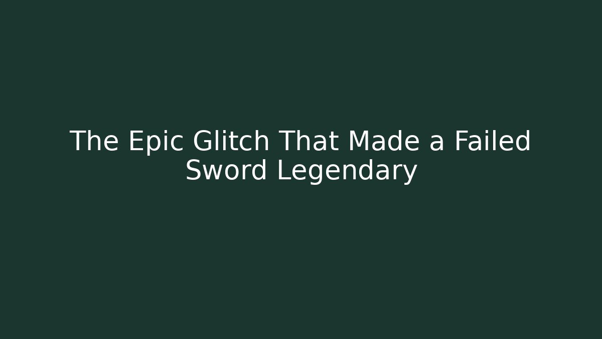 The Epic Glitch That Made a Failed Sword Legendary