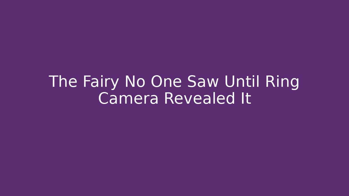 The Fairy No One Saw Until Ring Camera Revealed It
