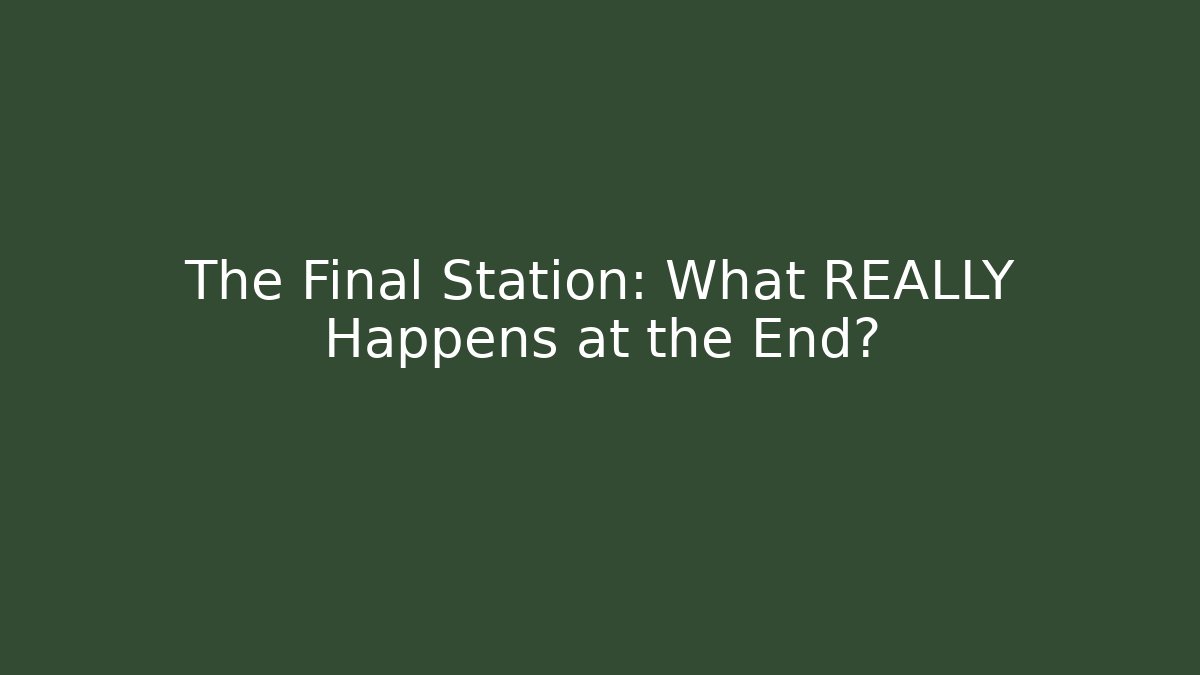 The Final Station: What REALLY Happens at the End?