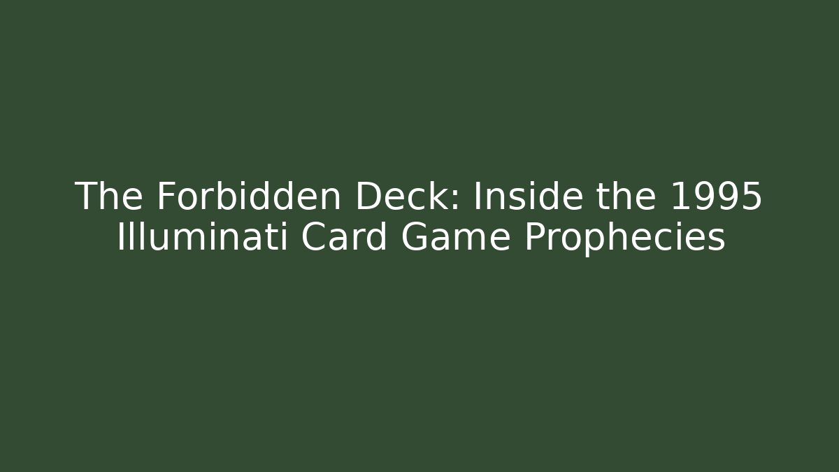 The Forbidden Deck: Inside the 1995 Illuminati Card Game Prophecies