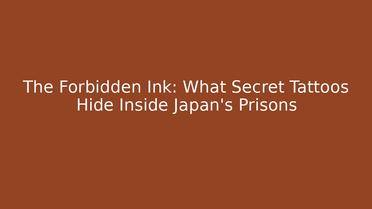 The Forbidden Ink: What Secret Tattoos Hide Inside Japan's Prisons