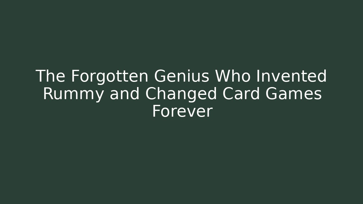 The Forgotten Genius Who Invented Rummy and Changed Card Games Forever