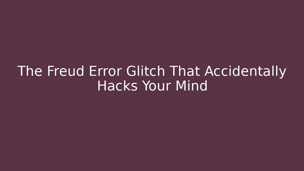 The Freud Error Glitch That Accidentally Hacks Your Mind