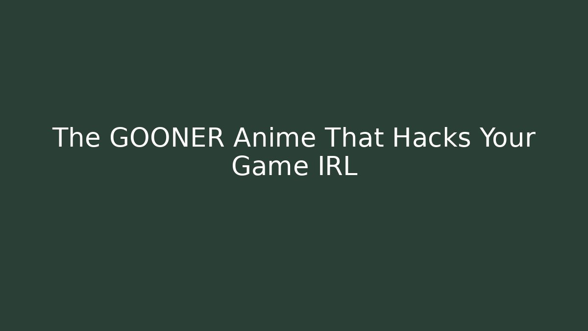 The GOONER Anime That Hacks Your Game IRL