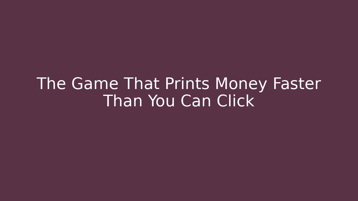 The Game That Prints Money Faster Than You Can Click