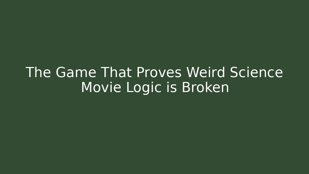 The Game That Proves Weird Science Movie Logic is Broken
