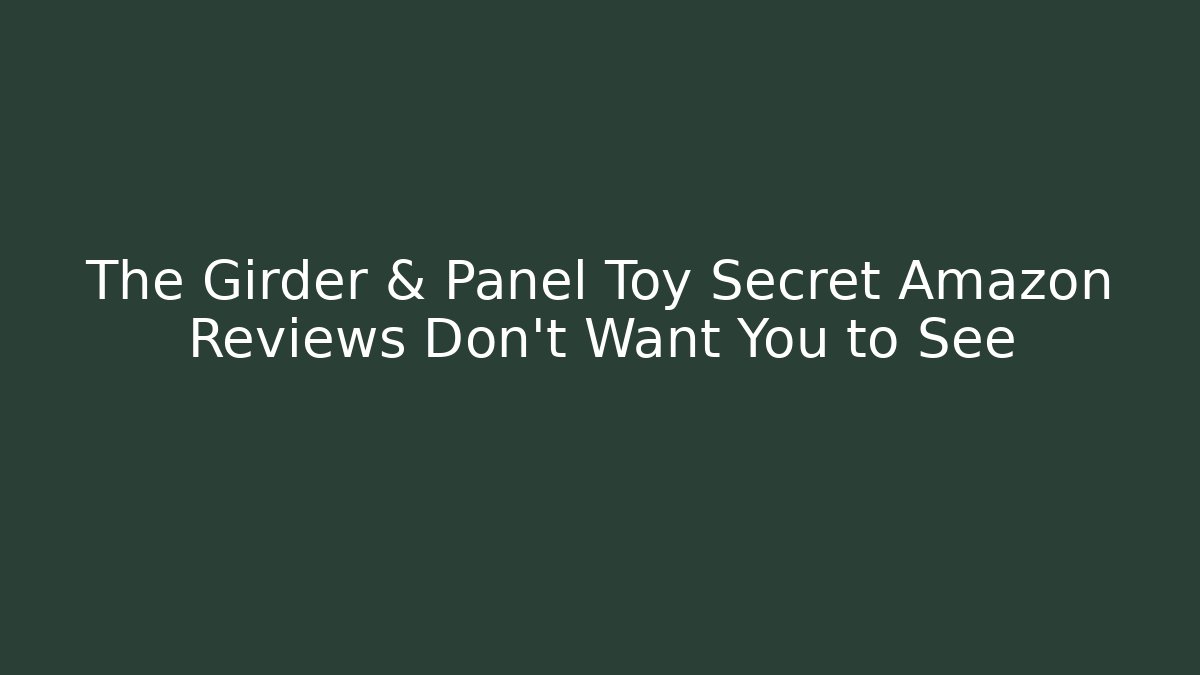 The Girder & Panel Toy Secret Amazon Reviews Don't Want You to See