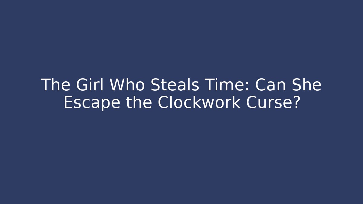 The Girl Who Steals Time: Can She Escape the Clockwork Curse?