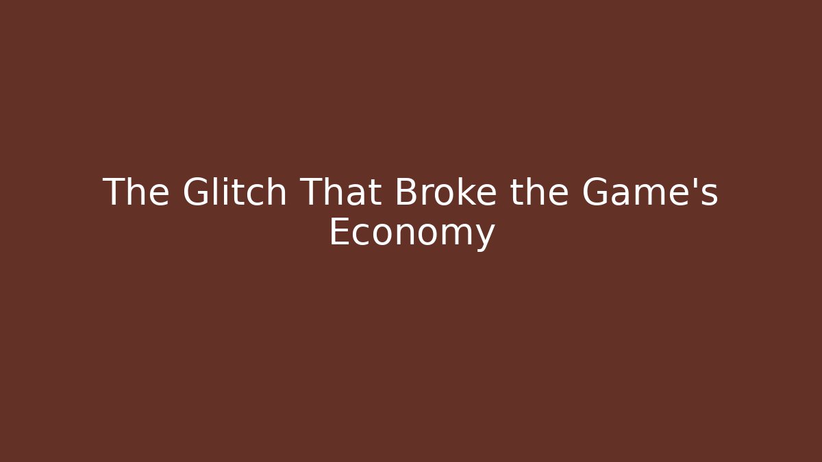 The Glitch That Broke the Game’s Economy