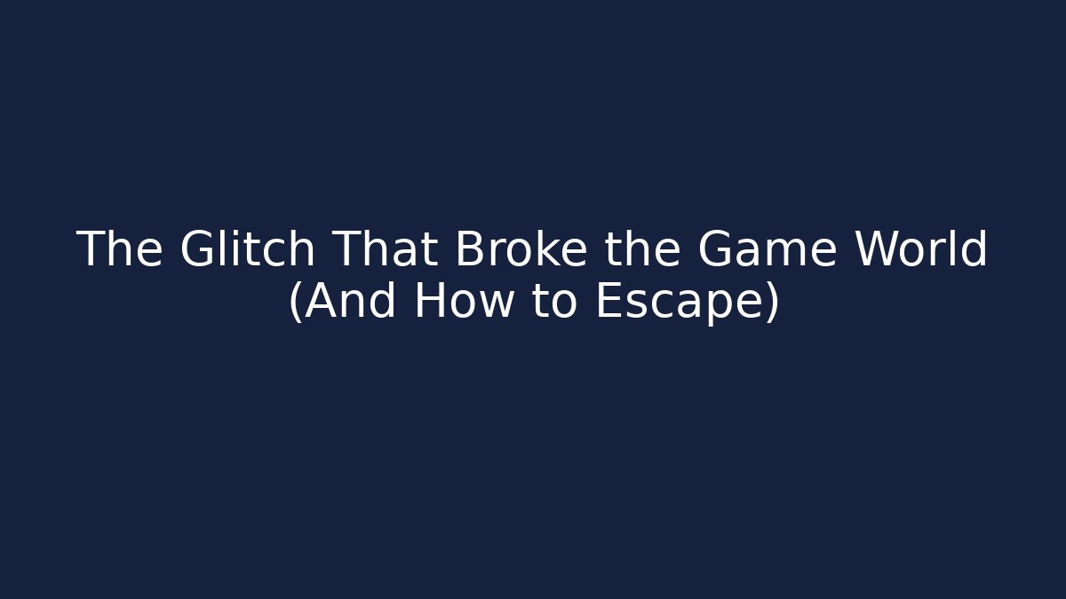 The Glitch That Broke the Game World (And How to Escape)