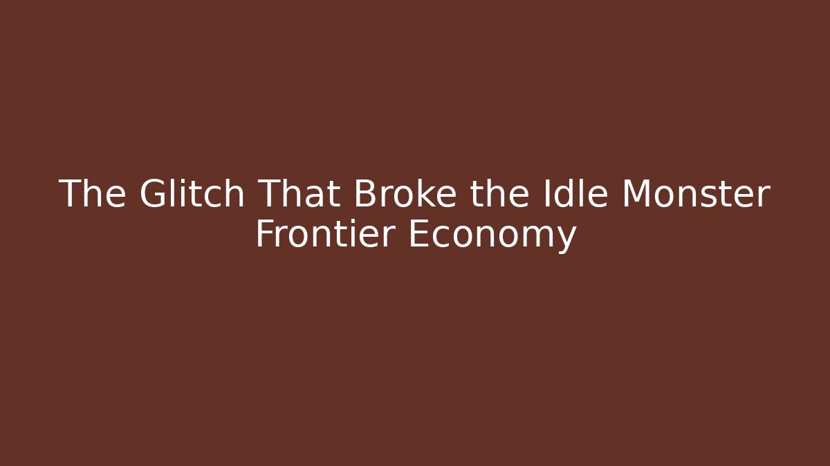 The Glitch That Broke the Idle Monster Frontier Economy