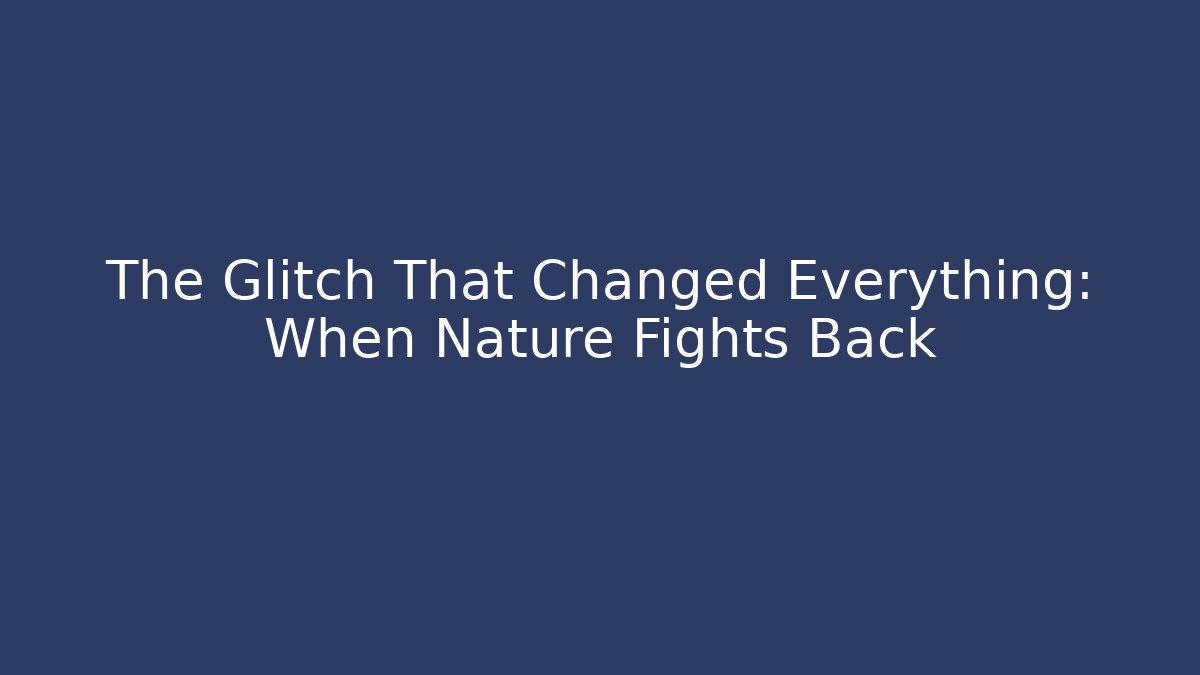 The Glitch That Changed Everything: When Nature Fights Back