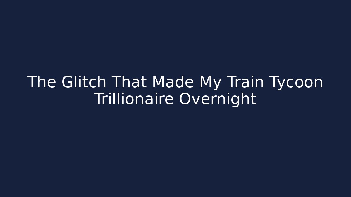 The Glitch That Made My Train Tycoon Trillionaire Overnight