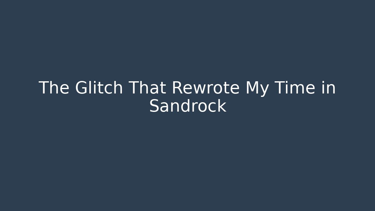 The Glitch That Rewrote My Time in Sandrock