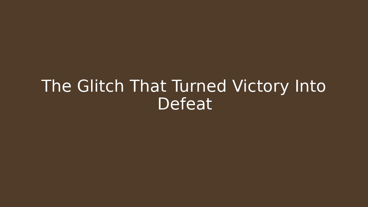 The Glitch That Turned Victory Into Defeat