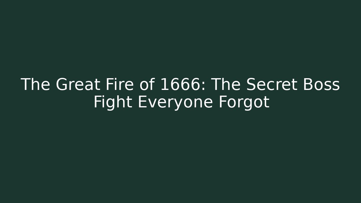 The Great Fire of 1666: The Secret Boss Fight Everyone Forgot