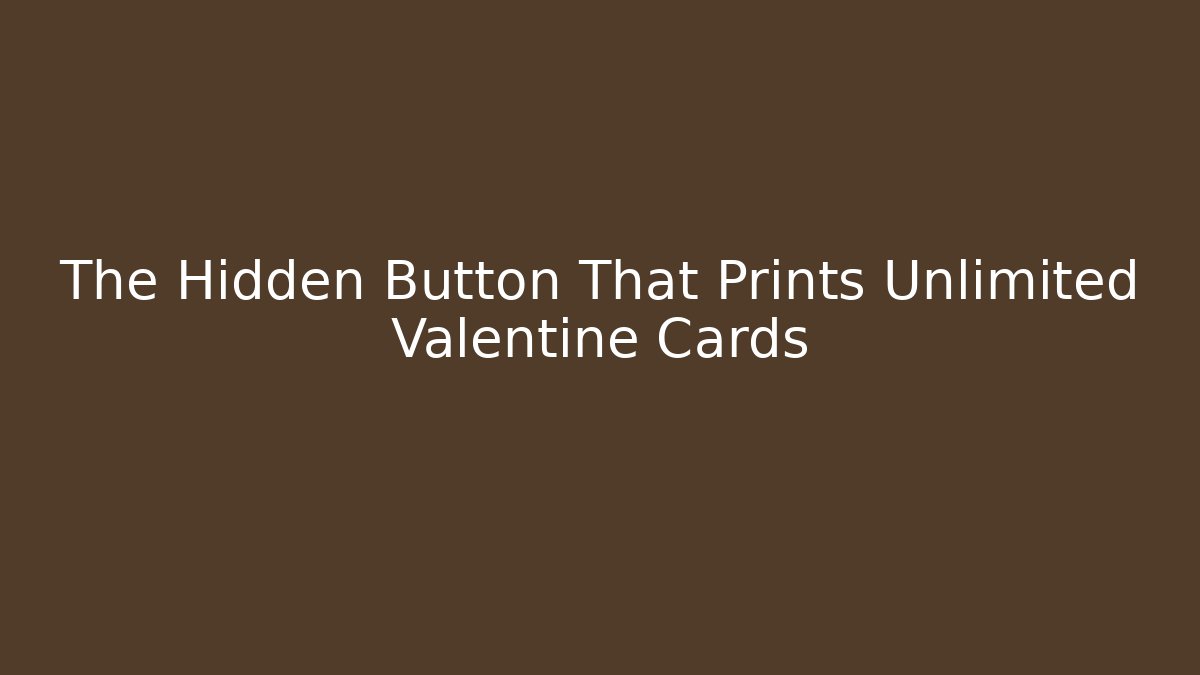 The Hidden Button That Prints Unlimited Valentine Cards