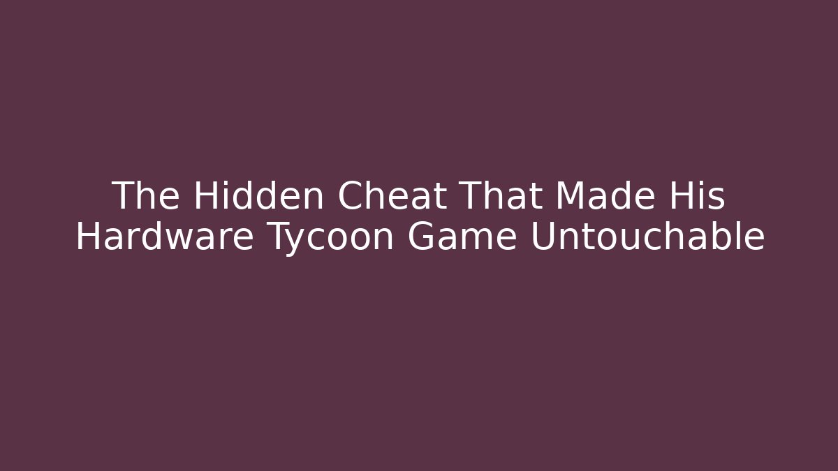 The Hidden Cheat That Made His Hardware Tycoon Game Untouchable
