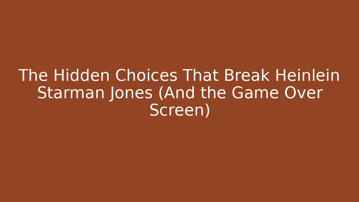 The Hidden Choices That Break Heinlein Starman Jones (And the Game Over Screen)