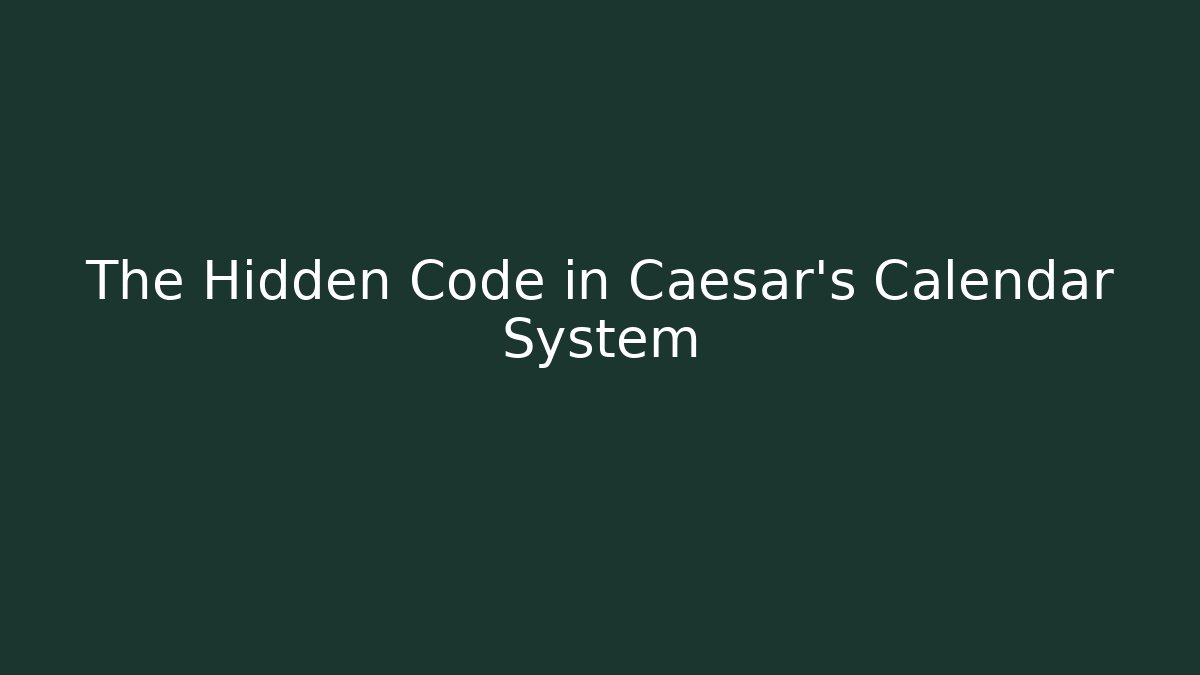 The Hidden Code in Caesar's Calendar System