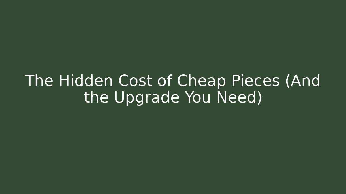 The Hidden Cost of Cheap Pieces (And the Upgrade You Need) - Método de Aprovação
