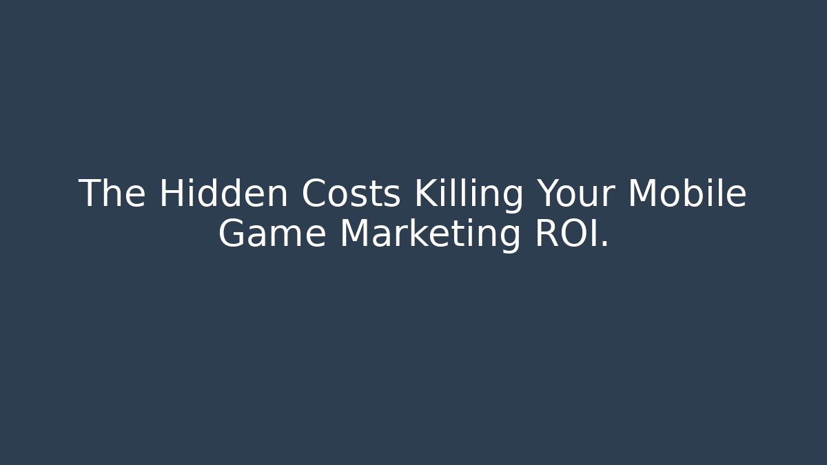 The Hidden Costs Killing Your Mobile Game Marketing ROI.