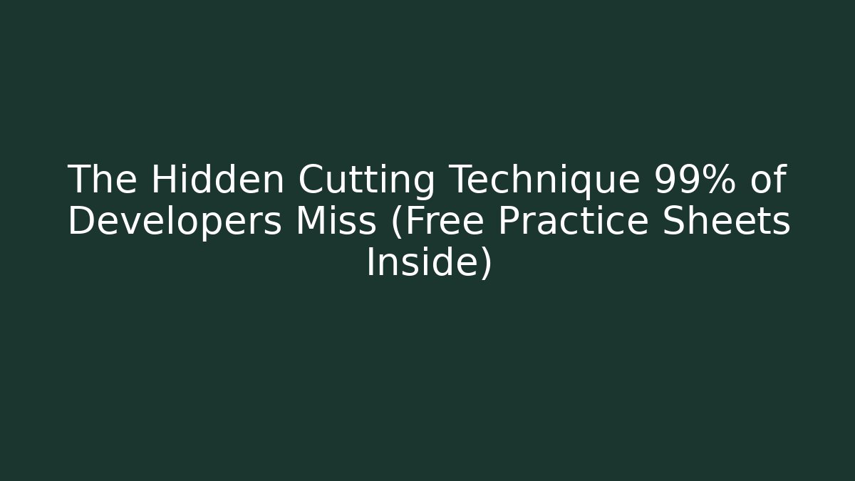 The Hidden Cutting Technique 99% of Developers Miss (Free Practice Sheets Inside)