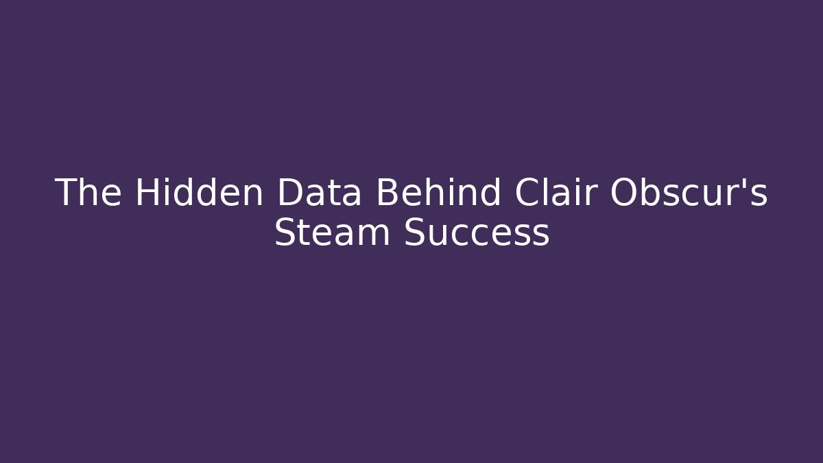 The Hidden Data Behind Clair Obscur's Steam Success