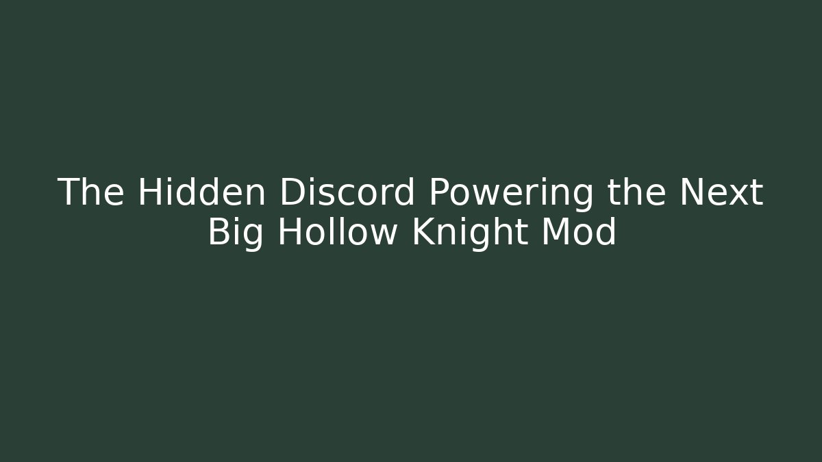 The Hidden Discord Powering the Next Big Hollow Knight Mod