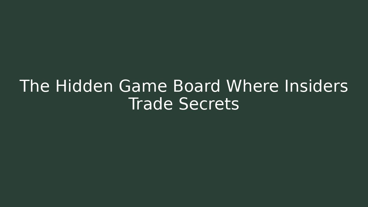 The Hidden Game Board Where Insiders Trade Secrets