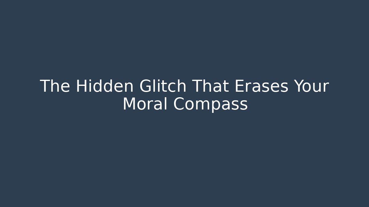 The Hidden Glitch That Erases Your Moral Compass