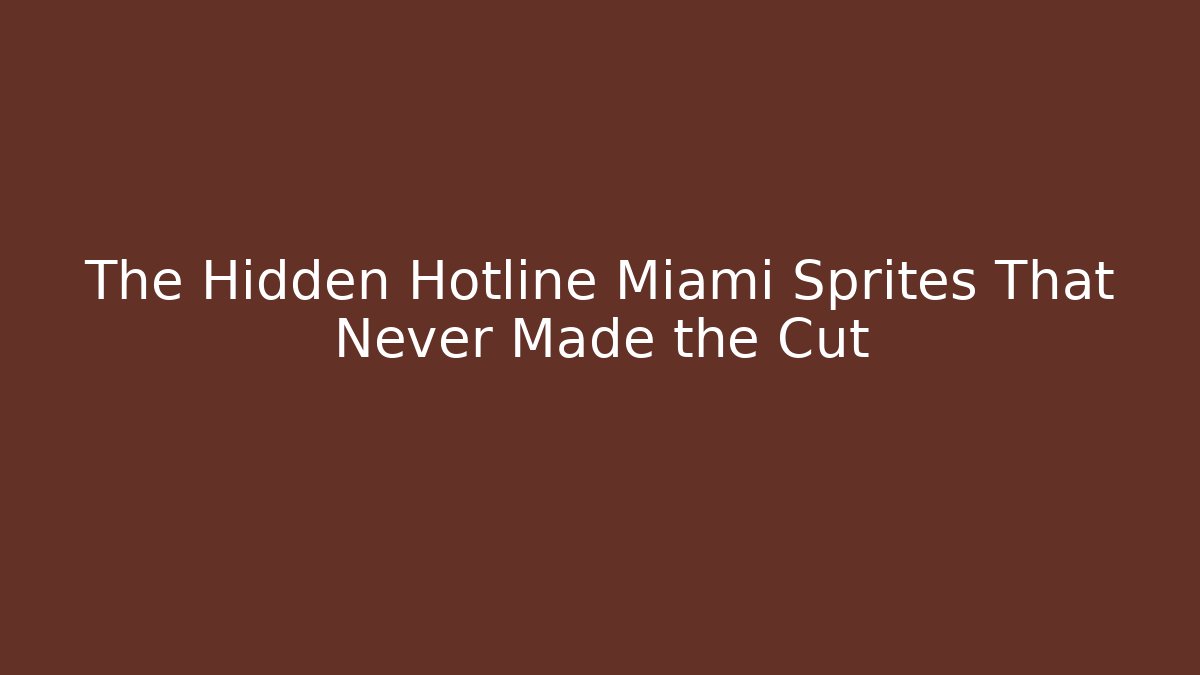 The Hidden Hotline Miami Sprites That Never Made the Cut